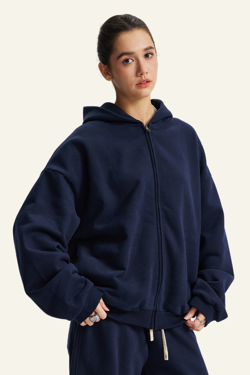 Women's Streetwear Full Zipper Hooded Jacket