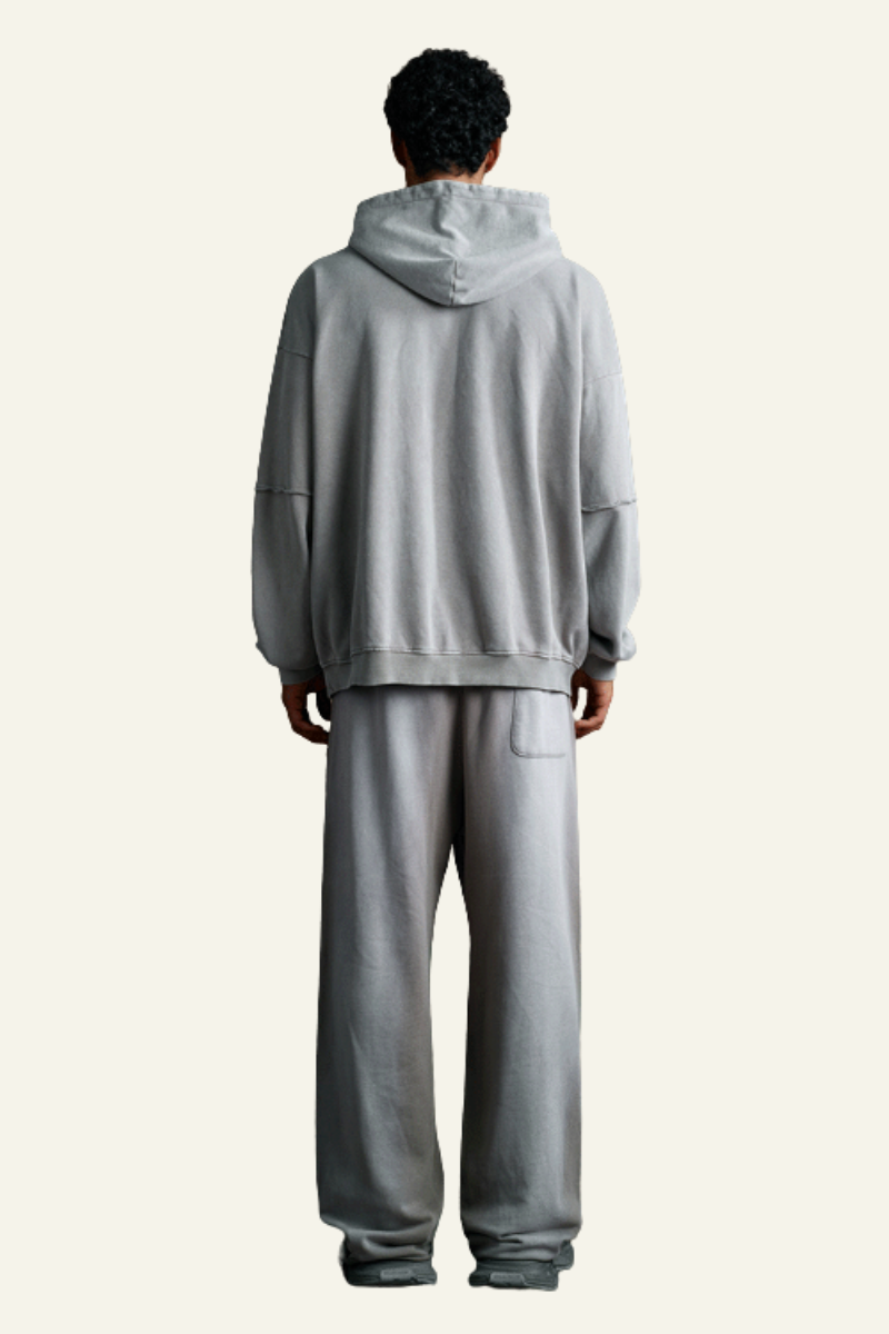 Men's  Cotton Vintage Set:Hoodie And Straight Leg Pant