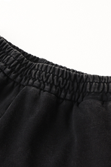 Men's Cotton Streetwear Washed Worn-Out Curved-Blade Pants