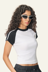 Women's Vintage Color Block Slim T-shirt