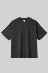 Men's Summer 220g Ribbed Crewneck Solid Set-in Quick Dry Tee