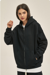 Women's Streetwear 350G Heavyweight Full Zip Hooded Jacket