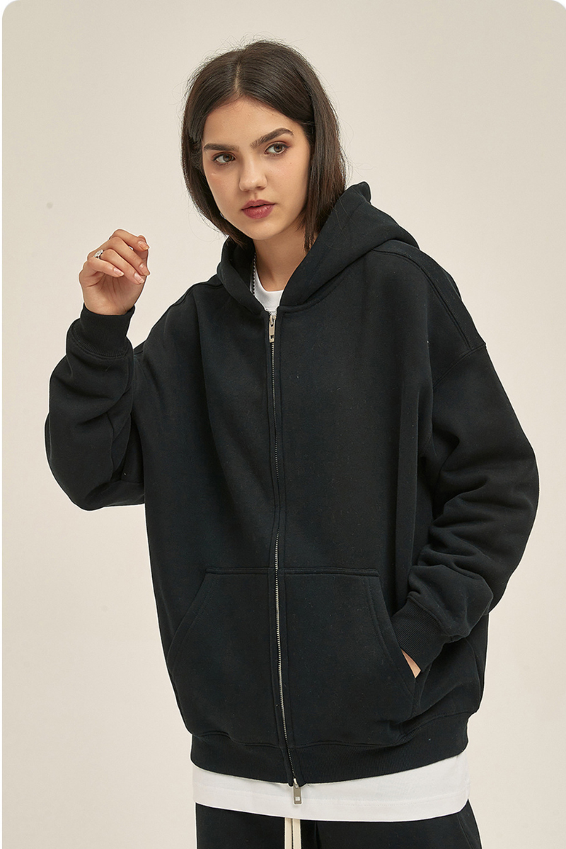 Women's Streetwear 350G Heavyweight Full Zip Hooded Jacket