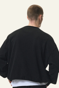 Men's Streetwear Solid Color Relaxed-Fit Henley Pullover