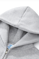 Women's  Fleece-lined Double-Zipper Cropped Hooded Jacket