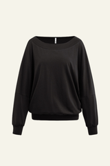 Women's Tencel Asymmetric Off-Shoulder Long Sleves Top