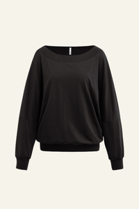 Women's Tencel Asymmetric Off-Shoulder Long Sleves Top
