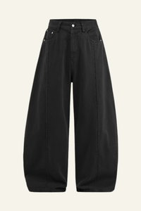 Men's Cotton Vintage Washed Frayed-edge Straight Leg Pants
