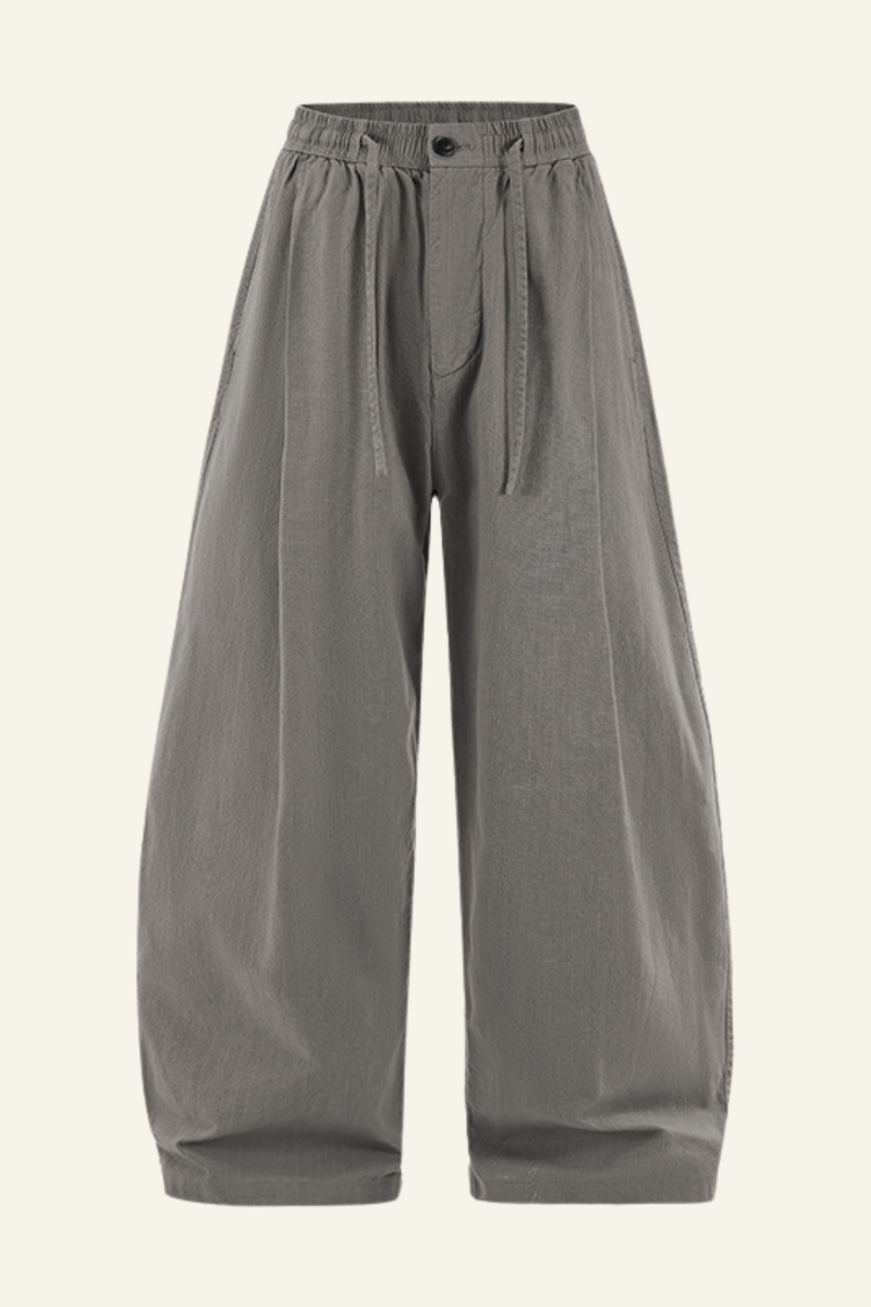 Men's Cotton Vintage Drawstring Wide Leg Pants