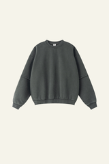 Men's Streetwear Washed Patchwork Pullover