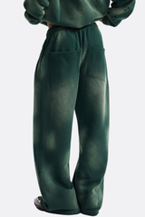 Men's Streetwear Washed Distressed Fleece-Lined  Pants
