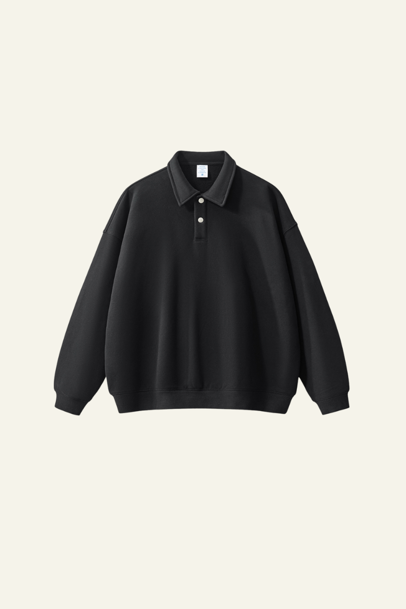 Women's Streetwear Polo Collar Relaxed Sweatshirts