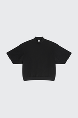 Men's Summer Mock Neck 305g Cotton Boxy Dolman Ribbed Tee