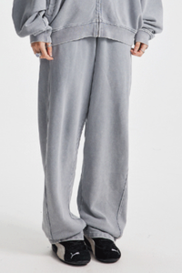 Men's Cotton  Streetwear Washed Distressed Wide Leg Pants