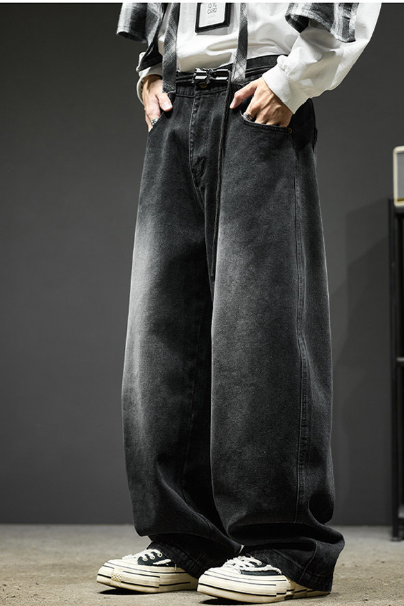 Men's Spring Summer Washed Loose Wide Leg Cargo Pants