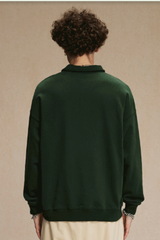 Men's Streetwear Polo Collar  Sweatshirt