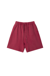 Unisex Spring Summer 360g Cotton Washed Drawstring Shorts