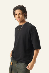 Men's Streetwear Solid Color Raw-Edge Short Sleeve T-Shirt