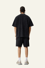 Men's Cotton Streetwear Vintage Set:T-shirt And Short