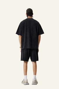 Men's Cotton Streetwear Vintage Set:T-shirt And Short