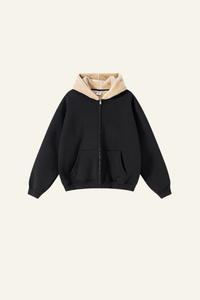 Men's Streetwear Brand Fleece-Lined Hooded Jacket