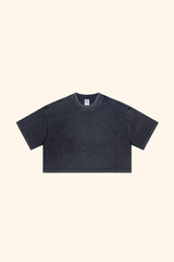 Women's Spring Summer 230g Washed Oversized Cropped Tee