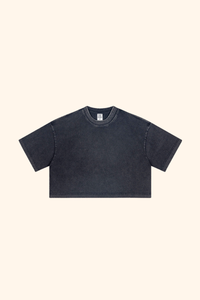Women's Spring Summer 230g Washed Oversized Cropped Tee