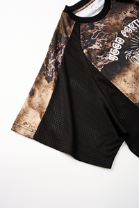 Men's Breathable Side Mesh Panelled Trendy Print T-Shirt