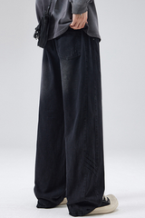 Men's Summer Tencel Draped Wide Leg Denim Pants