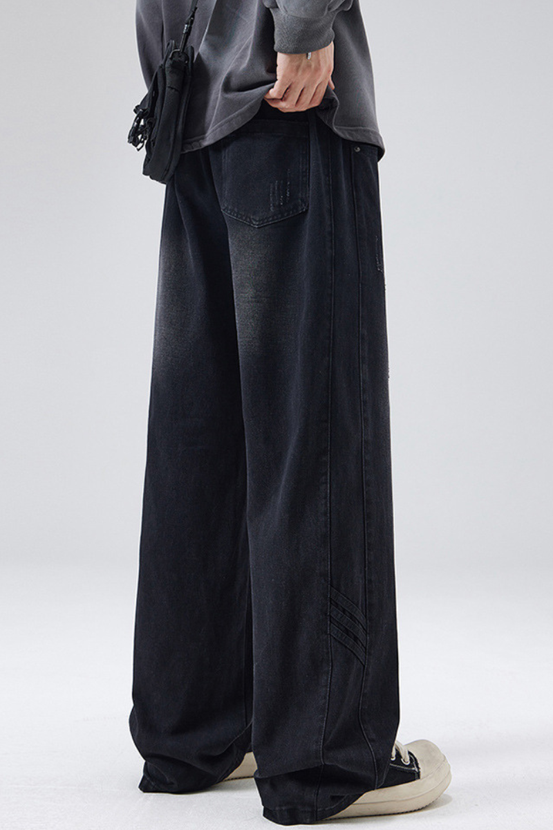 Men's Summer Tencel Draped Wide Leg Denim Pants