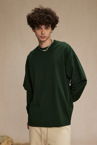 Men's Cotton Patchwork Faux Two-Piece Sweatshirt