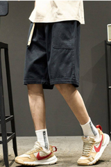 Men's Summer Cotton Loose Straight Webbing Cargo Shorts