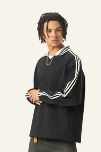 Men's Streetwear Cotton Striped Color-Block Sweatshirts