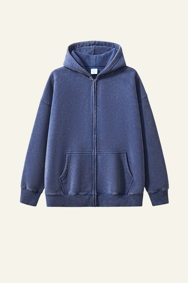 Men's Streetwear Fleece-Lined Hooded Jacket