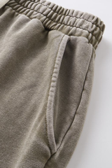 Men's Cotton Vintage-Distressed Raw-Edge Patchwork Pants