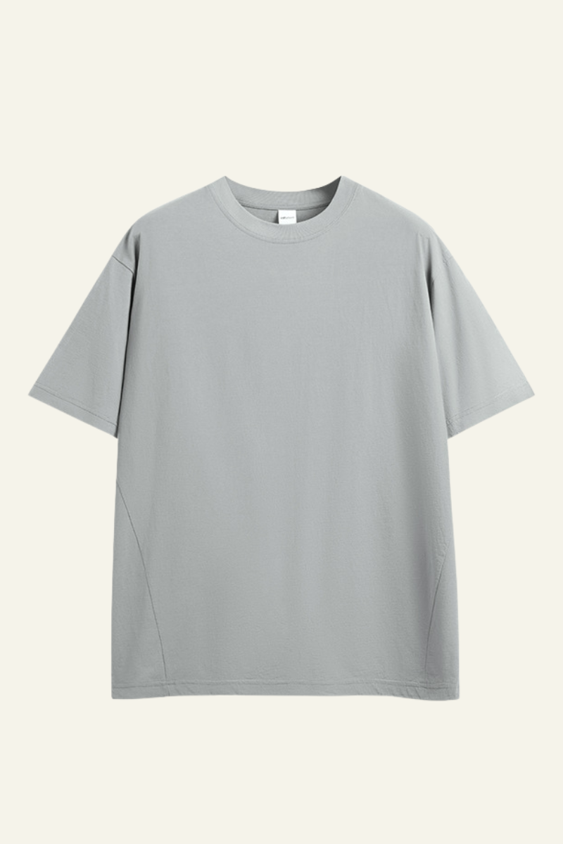 Men's Streetwear Loose-Fitting Drop Shoulders Solid T-shirt