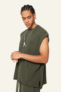 Men's Cotton 270 Heavyweight Washed Side Slit Tank Top