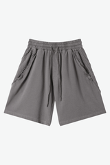 Men's 330g Cotton Washed Elastic Raw Stripe Webbing Shorts