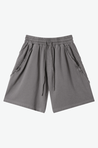 Men's 330g Cotton Washed Elastic Raw Stripe Webbing Shorts