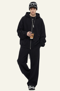 Men's Streetwear Set:Hooded Jacket & Straight Leg Pants