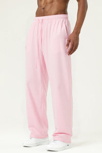Men's Streetwear Relaxed High-Elastic Straight-Leg Pants