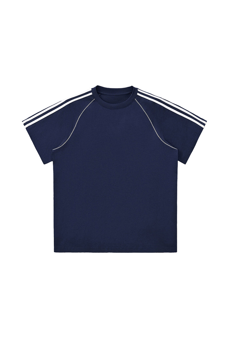 Men's Cotton Streetwear Color-blocked Patchwork T-shirt