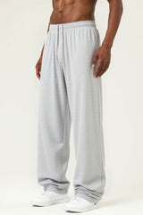 Men's Streetwear Relaxed High-Elastic Straight-Leg Pants