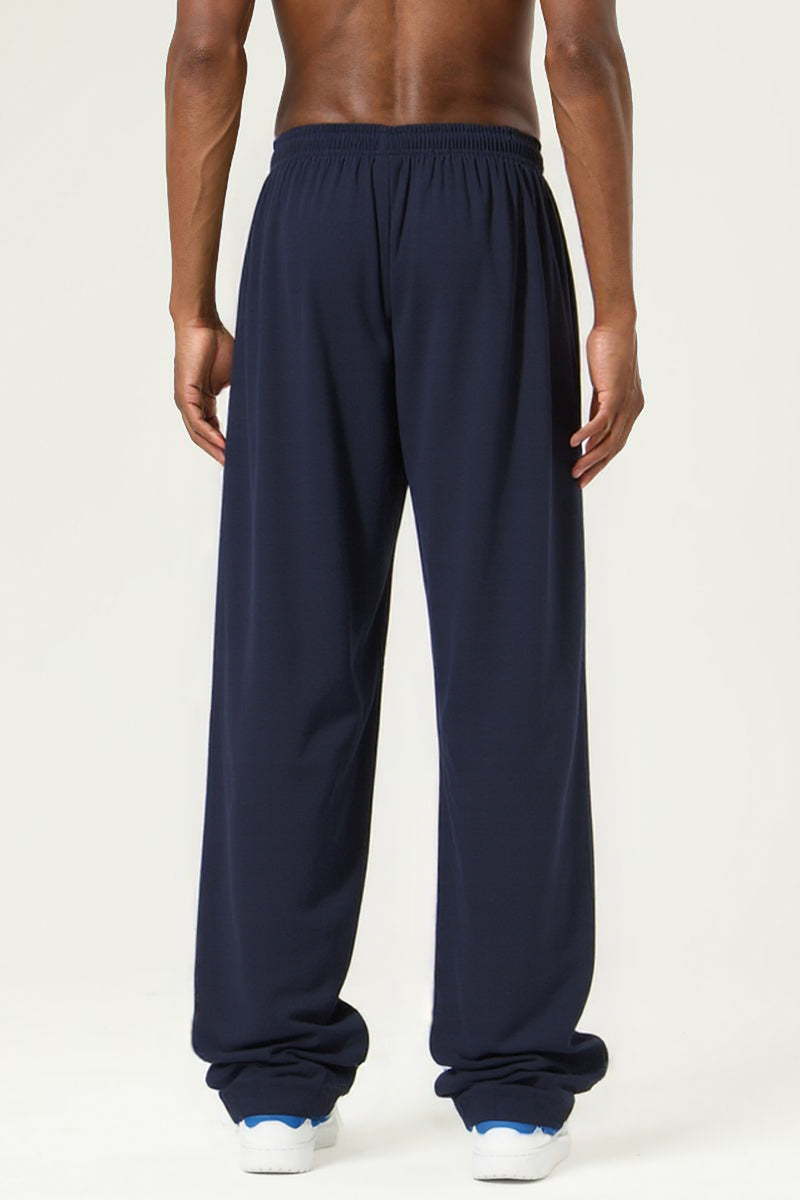 Men's Streetwear Relaxed High-Elastic Straight-Leg Pants