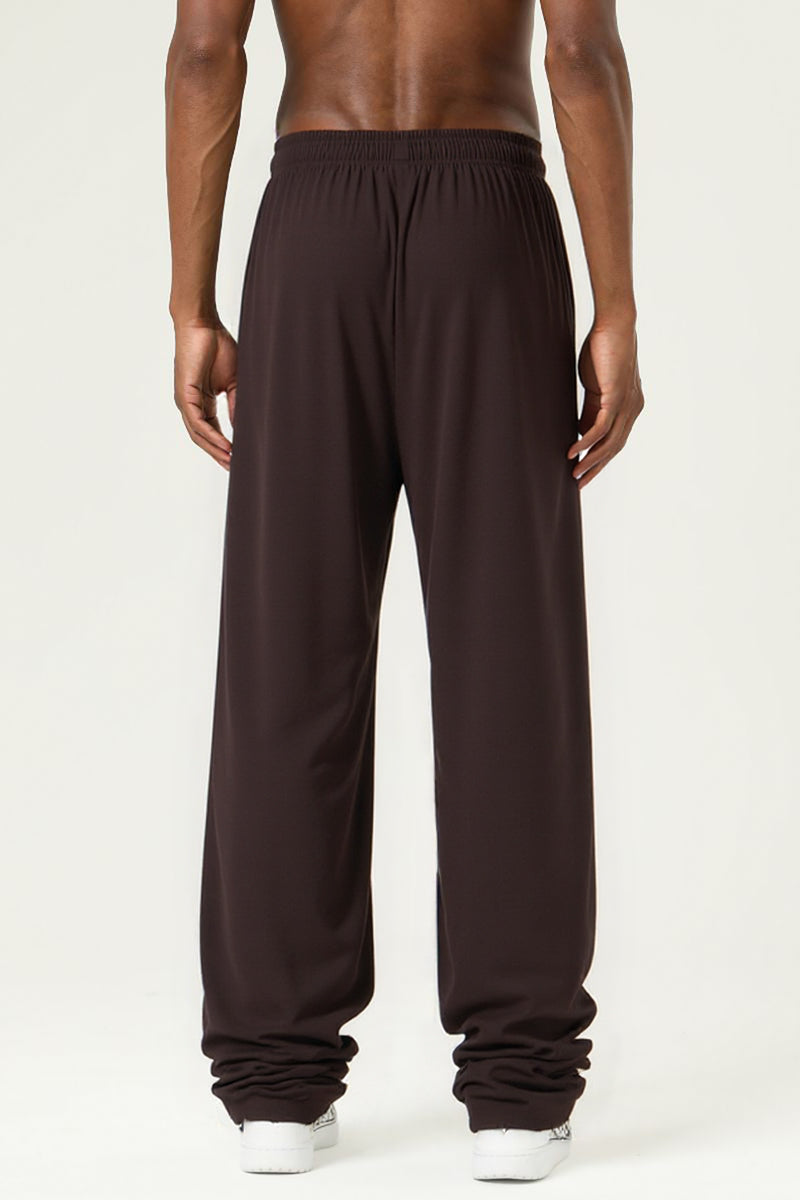 Men's Streetwear Relaxed High-Elastic Straight-Leg Pants